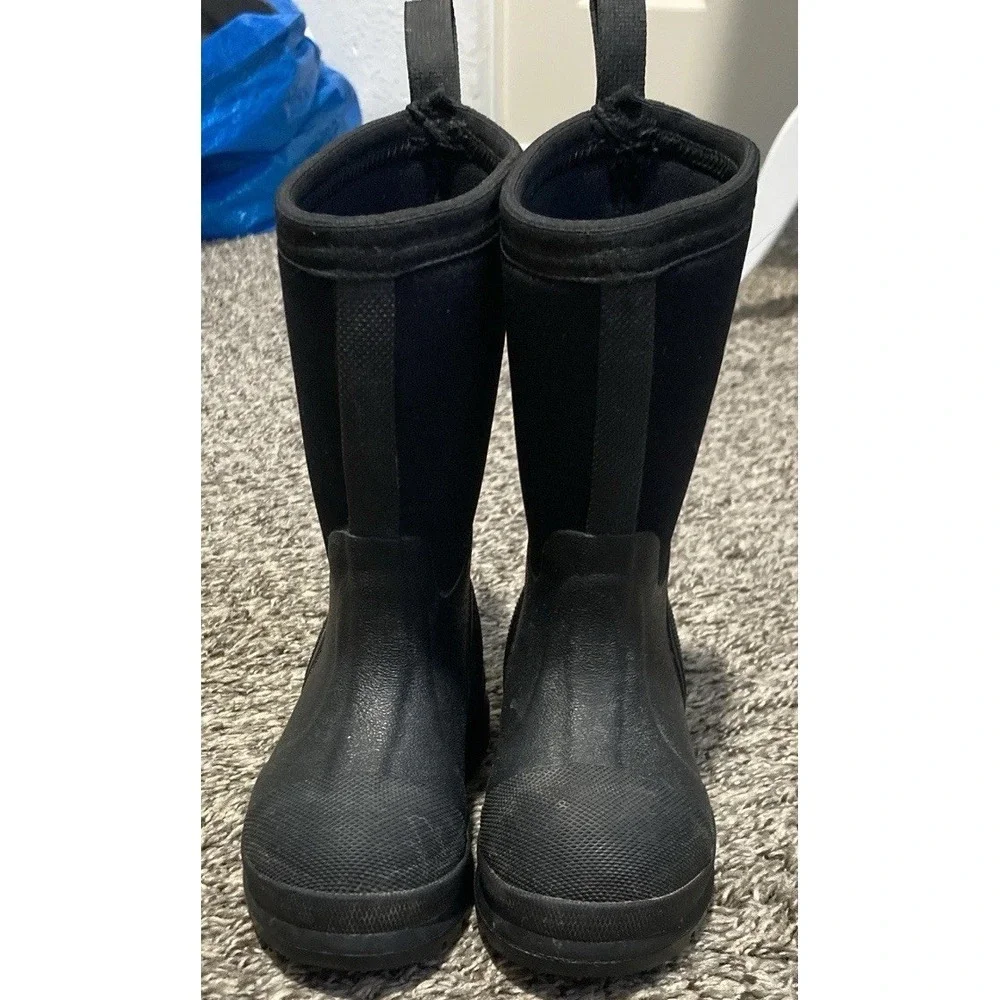 Muck Boot Company Kids C7 Black Waterproof Rain Boots Rubber Neoprene